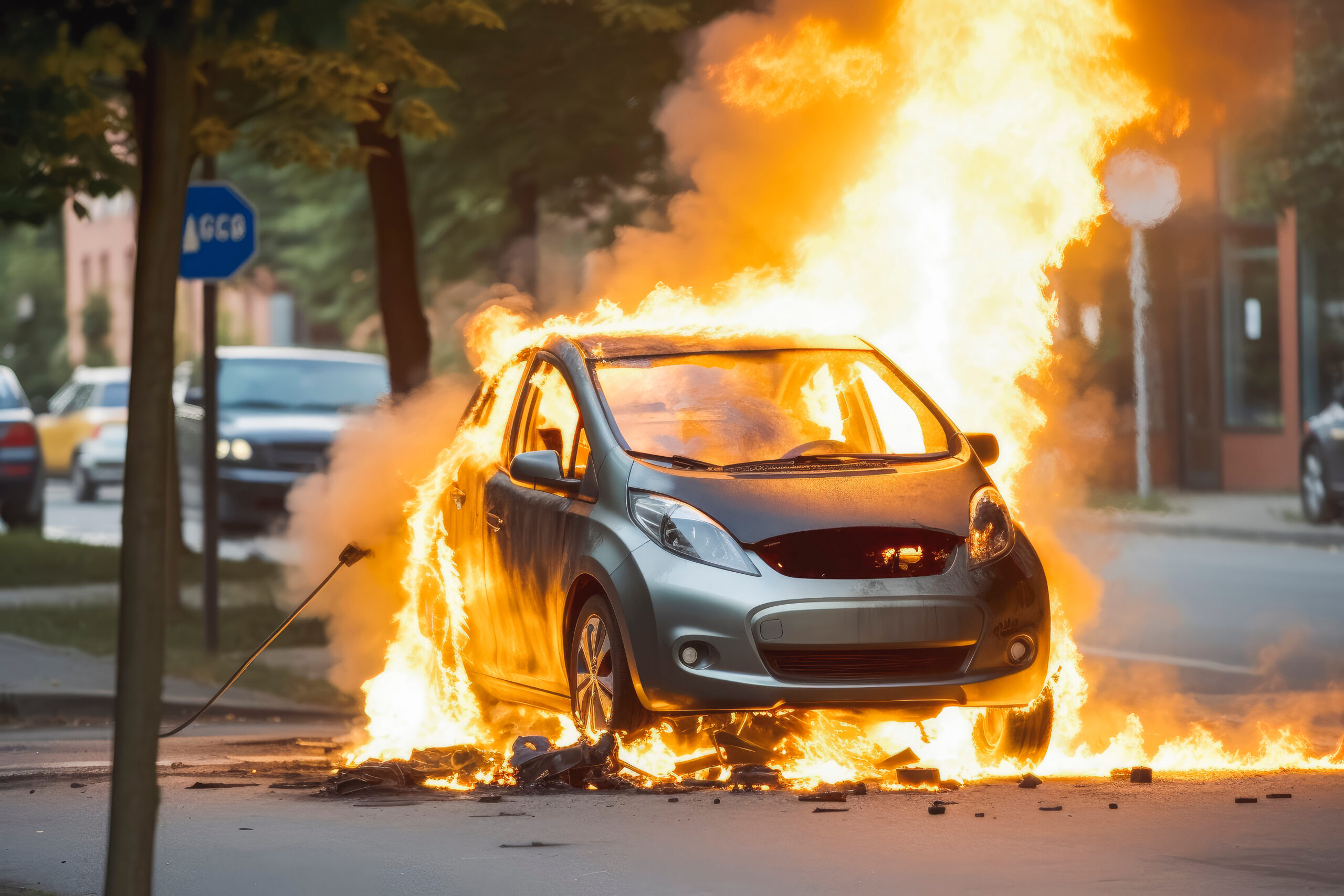 Versicherungs-Schutz bei Brand durch E-Autos